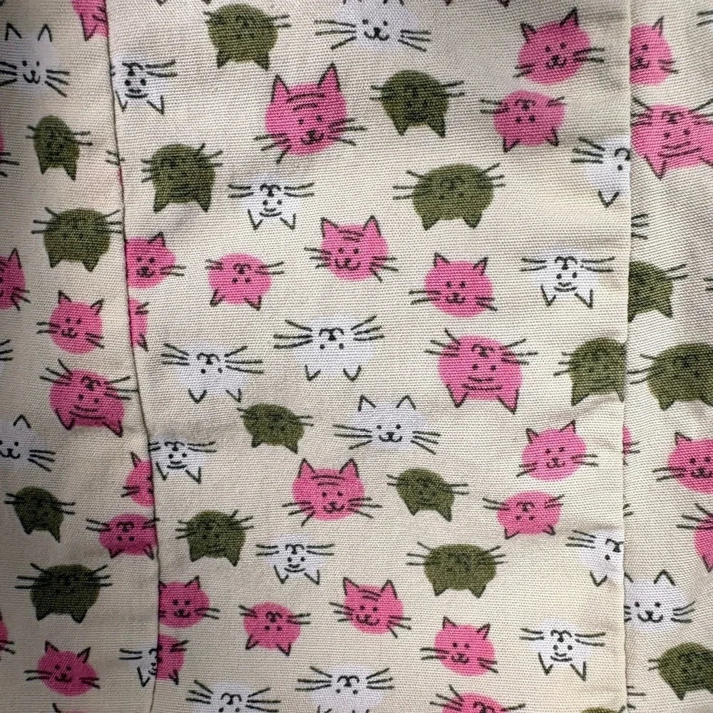 VTG Y2K Gap Kids Cat Print Corduroy Jacket Girls Sz S Olive Green‎ Cat Zipper
